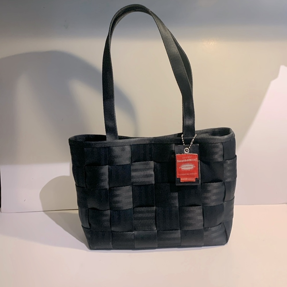 Harveys Black Woven Seatbelt Tote Shoulder Bag